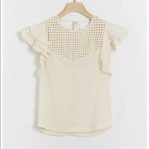 Anthropologie The ODells Andree Lattice Yoke Shirt